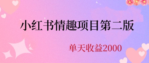 （6648期）最近爆火小红书情趣项目第二版，每天2000+-<a href=