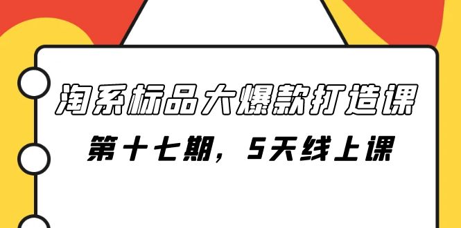 （7697期）淘系标品大爆款打造课-第十七期，5天线上课-<a href=