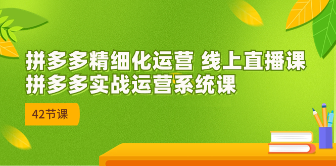 （7151期）2023年8月新课-拼多多精细化运营 线上直播课：拼多多实战运营系统课-42节-<a href=