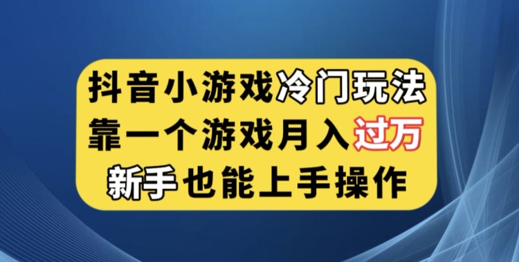 抖音小游戏冷门玩法，靠一个游戏月入过万，新手也能轻松上手【揭秘】-<a href=