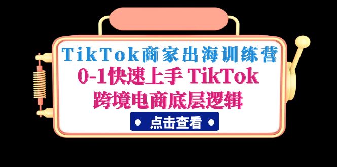 （4795期）TikTok商家出海训练营：0-1快速上手 TikTok跨境电商底层逻辑(无中创水印)-<a href=