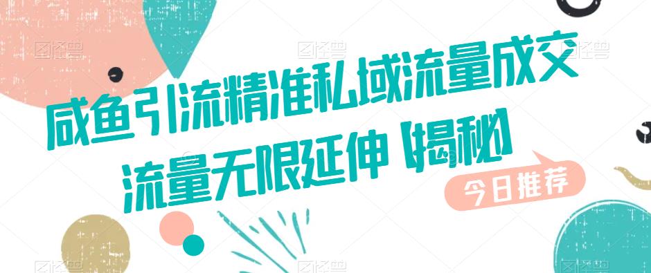 咸鱼引流精准私域流量成交流量无限延伸【揭秘】-<a href=