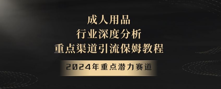 2024年重点潜力赛道，成人用品行业深度分析，重点渠道引流保姆教程【揭秘】-<a href=