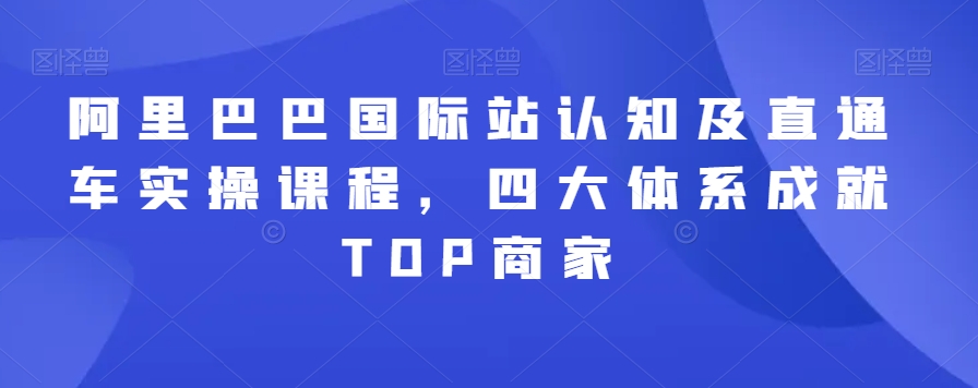 阿里巴巴国际站认知及直通车实操课程，四大体系成就TOP商家-<a href=