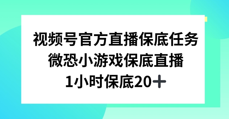 视频号直播任务，微恐小游戏，1小时20+-<a href=