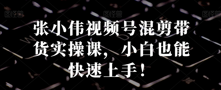张小伟视频号混剪带货实操课，小白也能快速上手！-<a href=