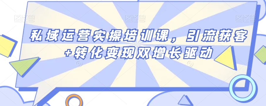 私域运营实操培训课，引流获客+转化变现双增长驱动-<a href=