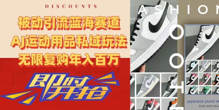 被动引流蓝海赛道，AJ运动用品私域玩法，无限复购年入百万-<a href=