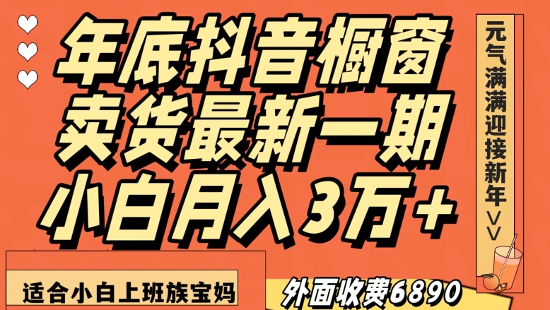 外面收费6890元年底抖音橱窗卖货最新一期，小白月入3万，适合小白上班族宝妈【揭秘】-<a href=