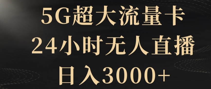 5G超大流量卡，24小时无人直播，日入3000+【揭秘】-<a href=