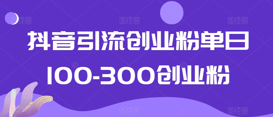 抖音引流创业粉单日100-300创业粉-<a href=