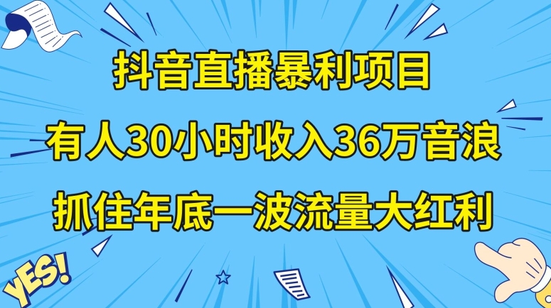 抖音直播暴利项目，有人30小时收入36万音浪，公司宣传片年会视频制作，抓住年底一波流量大红利【揭秘】-<a href=