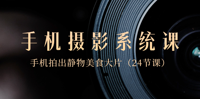 （8671期）0基础-手机摄影系统课，手机拍出静物美食大片（24节课）-<a href=