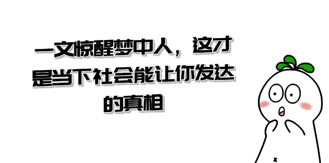 （8480期）某公众号付费文章《一文 惊醒梦中人，这才是当下社会能让你发达的真相》-<a href=