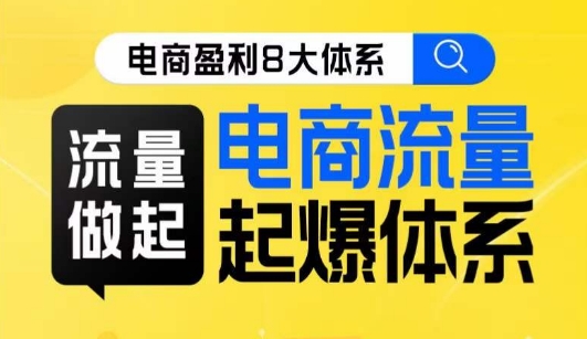 8大体系流量篇·流量做起，电商流量起爆体系线上课-<a href=