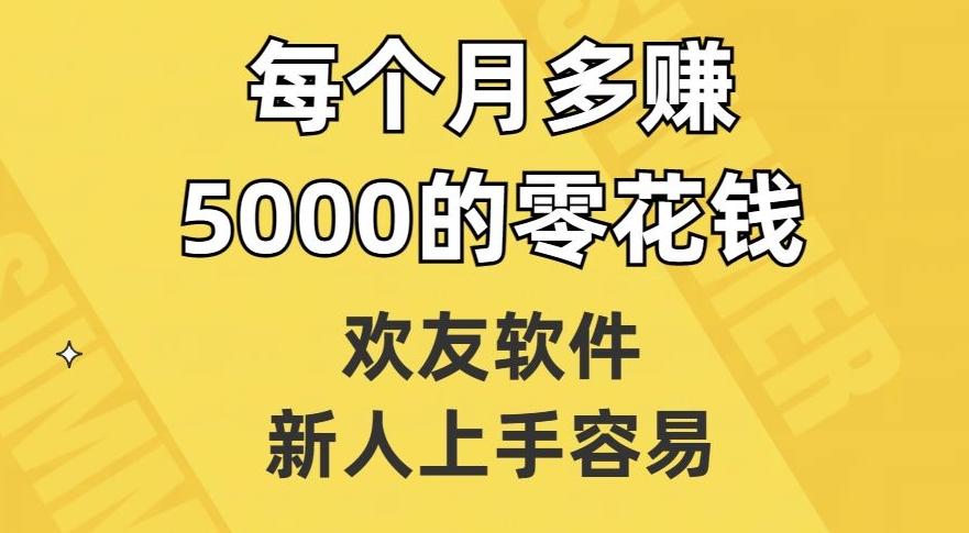 欢友软件，新人上手容易，每个月多赚5000的零花钱【揭秘】-<a href=