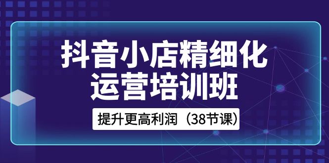 （8391期）抖音小店-精细化运营培训班，提升更高利润（38节课）-<a href=