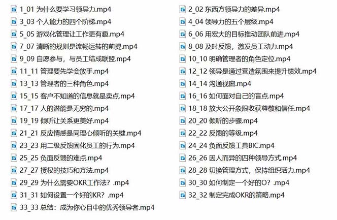 （9124期）管理者必学的领导力课：教你解决团队沟通和激励难题（33节课）-<a href=