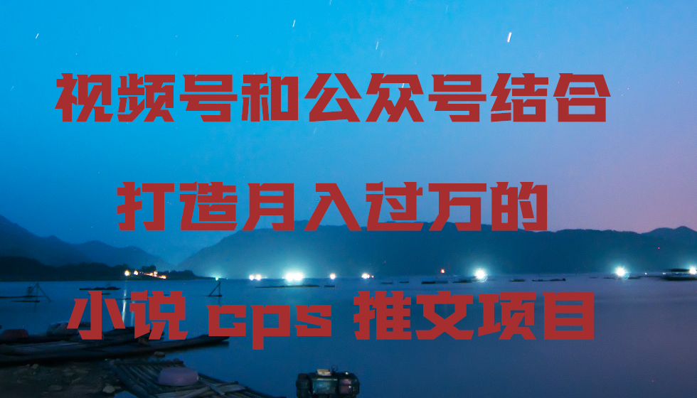 （9059期）视频号和公众号结合打造月入过万的小说cps推文项目-<a href=