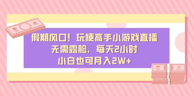 （8769期）假期风口！玩梗高手小游戏直播，无需露脸，每天2小时，小白也可月入2W+-<a href=