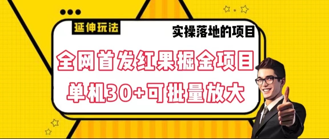全网首发红果掘金项目，简单操作单机30＋可批量放大-<a href=