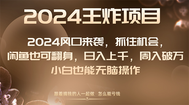 （8401期）2024风口项目来袭，抓住机会，闲鱼也可翻身，日入上千，周入破万，小白…-<a href=