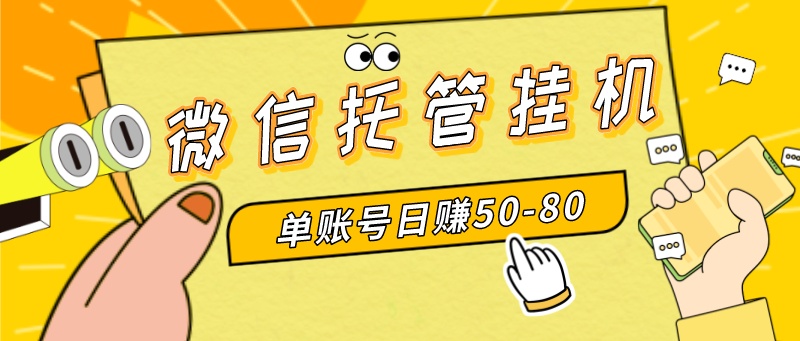 （8731期）微信托管挂机，单号日赚50-80，多号多撸，项目操作简单（附无限注册实名…-<a href=