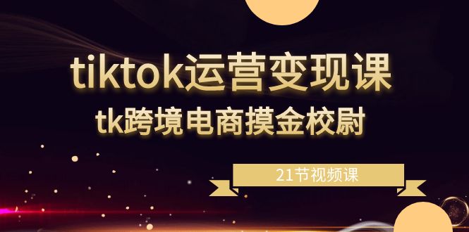 tiktok运营变现课，tk跨境电商摸金校尉（21节视频课）-<a href=