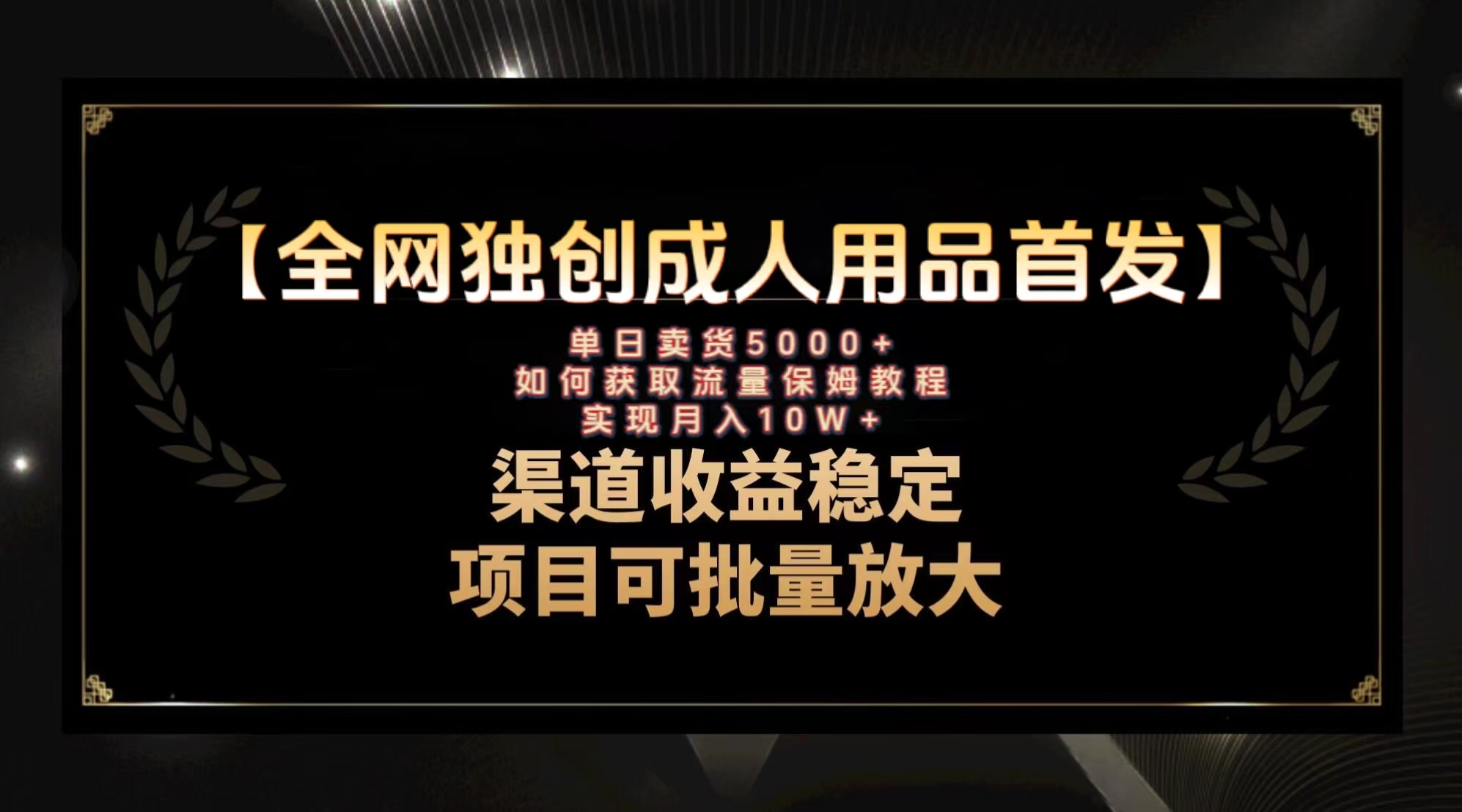 （8128期）最新全网独创首发，成人用品赛道引流获客，月入10w保姆级教程-<a href=