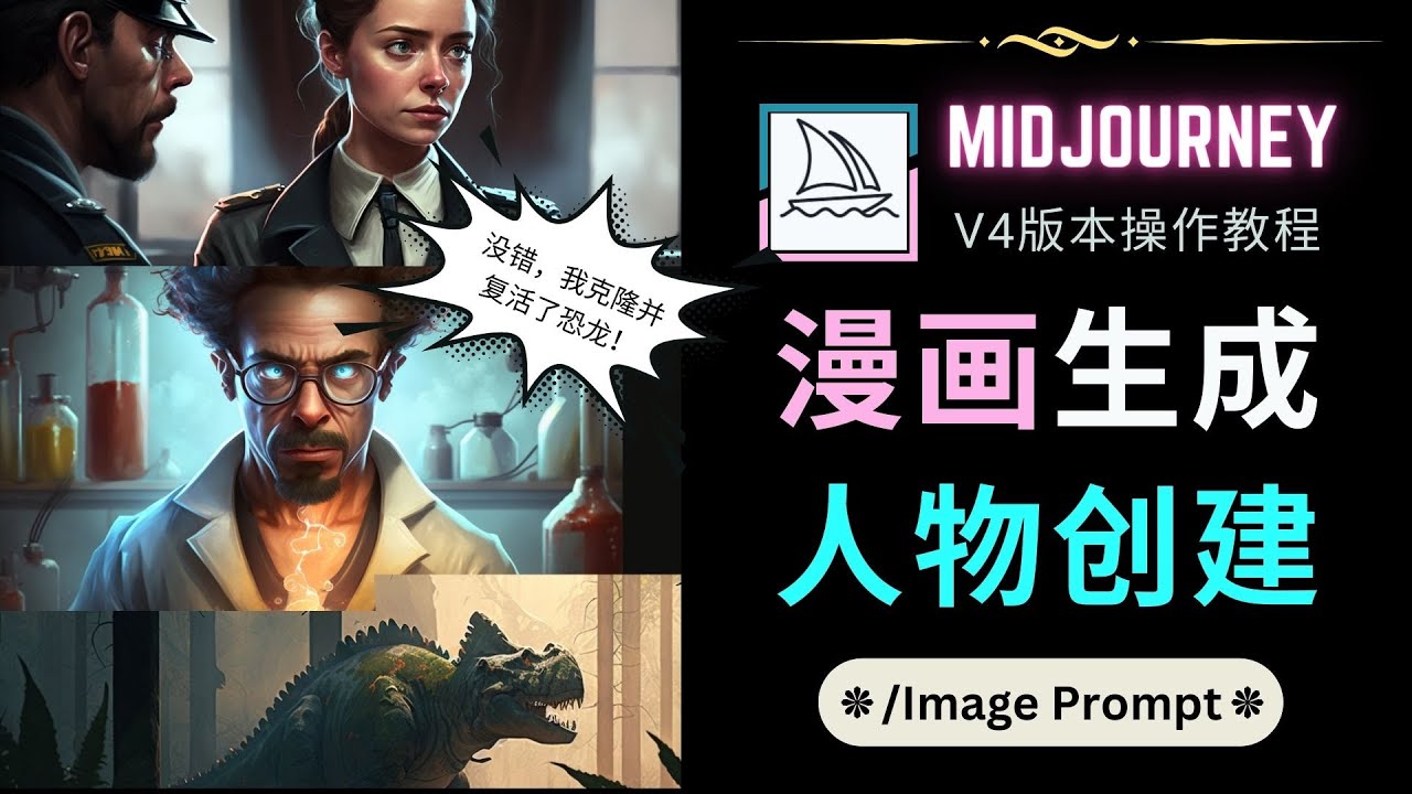 （4899期）Midjourney V4版本操作教程：2个简单参数，完成漫画生成，人物创建-<a href=