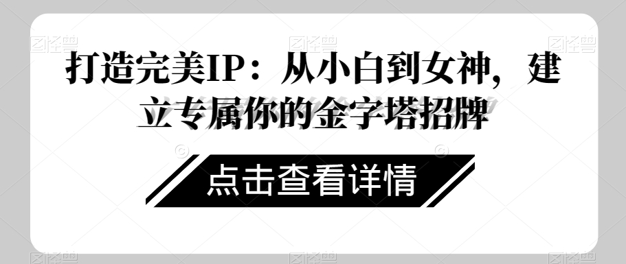 打造完美IP：从小白到女神，建立专属你的金字塔招牌-<a href=