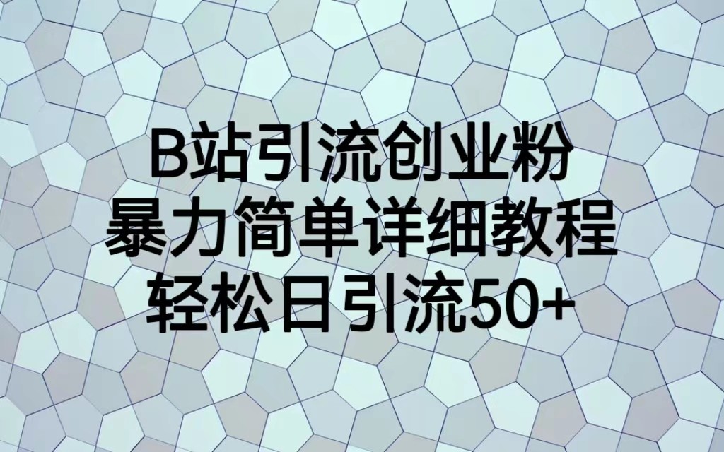 B站引流创业粉，暴力简单详细教程，轻松日引流50+-<a href=