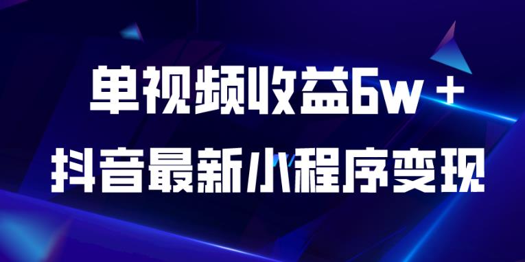 抖音最新小程序变现项目，单视频收益6w＋，小白可做【揭秘】-<a href=