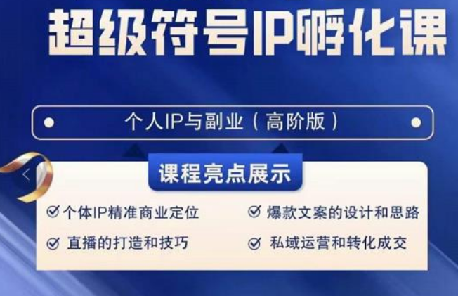超级符号IP孵化高阶课，建立流量思维底层逻辑，打造属于自己IP（51节课）-<a href=