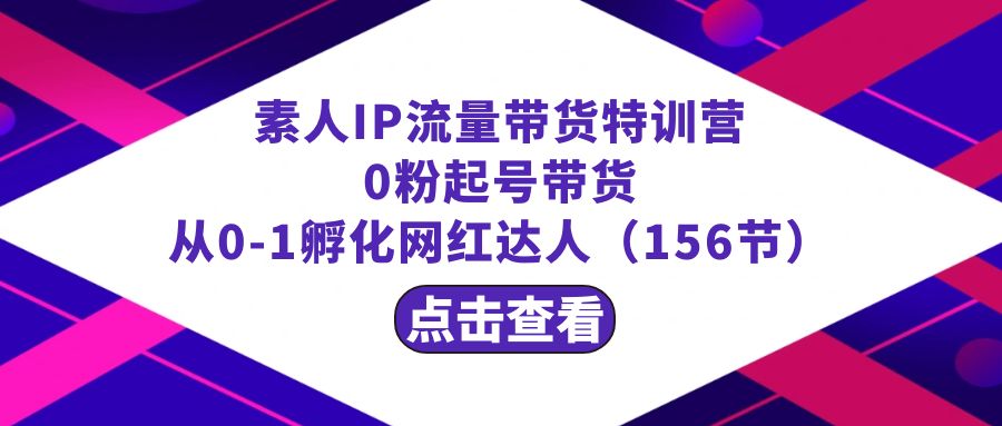 （8776期）繁星·计划素人IP流量带货特训营：0粉起号带货 从0-1孵化网红达人（156节）-<a href=
