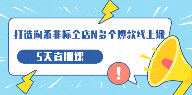 （7343期）打造-淘系-非标全店N多个爆款线上课，5天直播课（19期）-<a href=