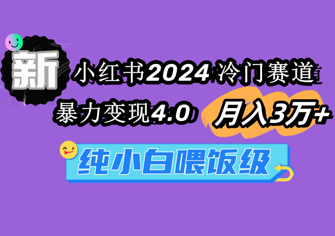 （9134期）小红书2024冷门赛道 月入3万+ 暴力变现4.0 纯小白喂饭级-<a href=