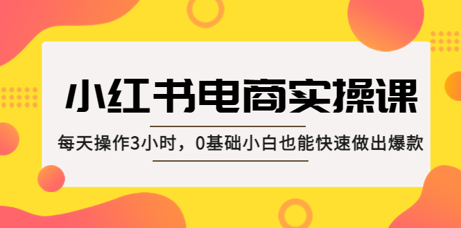 （5190期）小红书·电商实操课：每天操作3小时，0基础小白也能快速做出爆款！-<a href=