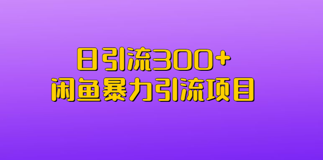 （6694期）日引流300+闲鱼暴力引流项目-<a href=
