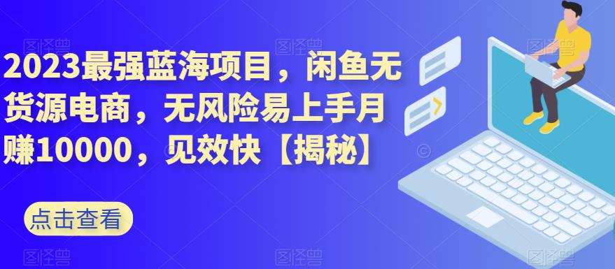 2023最强蓝海项目，闲鱼无货源电商，无风险易上手月赚10000，见效快【揭秘】-<a href=
