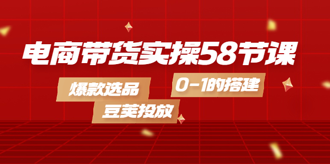 （4024期）电商带货实操58节课，爆款选品，豆荚投放，0-1的搭建-<a href=