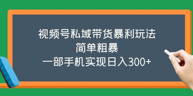 （5544期）视频号私域带货暴利玩法，简单粗暴，一部手机实现日入300+-<a href=