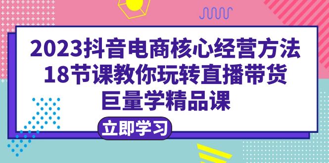 （6309期）2023抖音电商核心经营方法：18节课教你玩转直播带货，巨量学精品课-<a href=