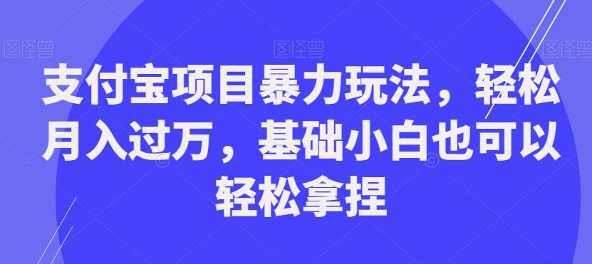 支付宝项目暴力玩法，轻松月入过万，基础小白也可以轻松拿捏【揭秘】-<a href=