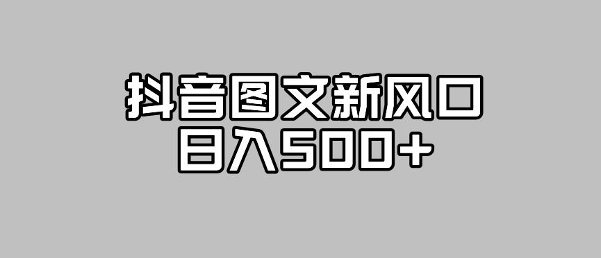 抖音图文最新风口，流量扶持非常高，日入500+【揭秘】-<a href=