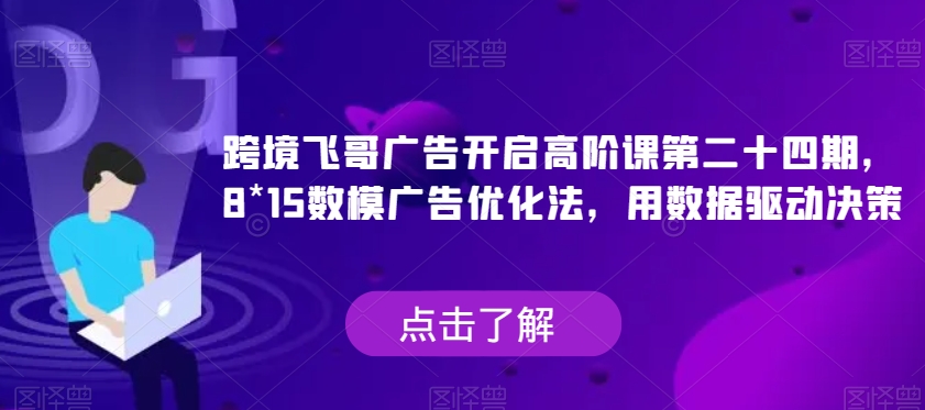 跨境飞哥广告开启高阶课第二十四期，​8*15数模广告优化法，用数据驱动决策-<a href=