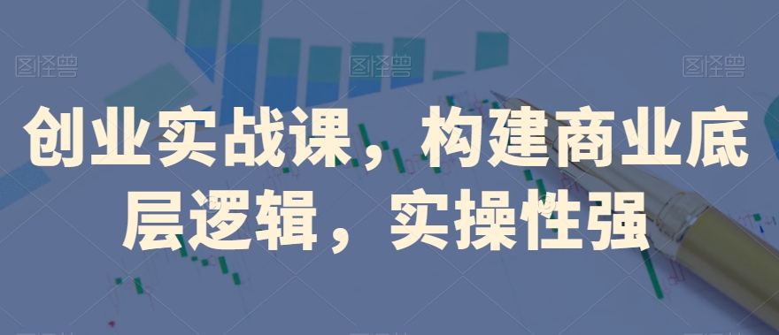 创业实战课，​构建商业底层逻辑，实操性强-<a href=