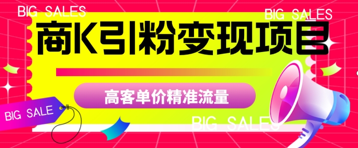 商K引粉变现项目，高客单价精准流量【揭秘】-<a href=