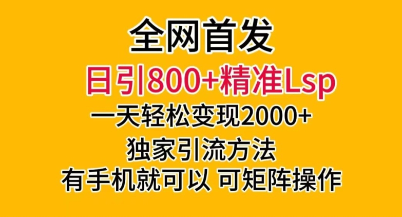 全网首发！日引800+精准老色批，一天变现2000+，独家引流方法，可矩阵操作【揭秘】-<a href=