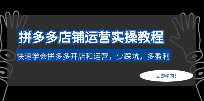 （4883期）拼多多店铺运营实操教程：快速学会拼多多开店和运营，少踩坑，多盈利-<a href=